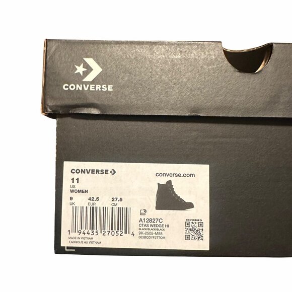 ⭐Converse Chuck Taylor All Star Wedge Platform 11 Patent Leather Shoes A12827C⭐ - Picture 10 of 12